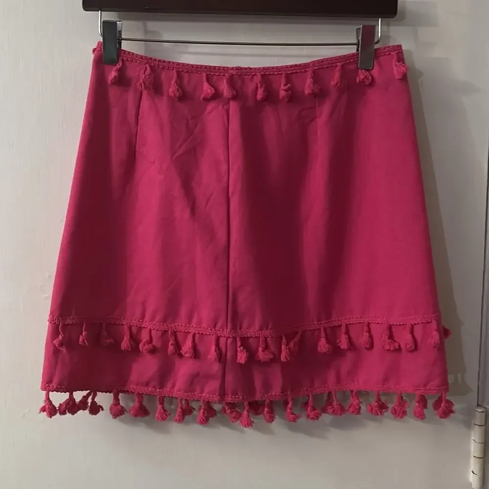 SHEIN Pink Two Piece Tassel Skirt Set 4 Rainbow Summer Boho Coquette Girl Baddie